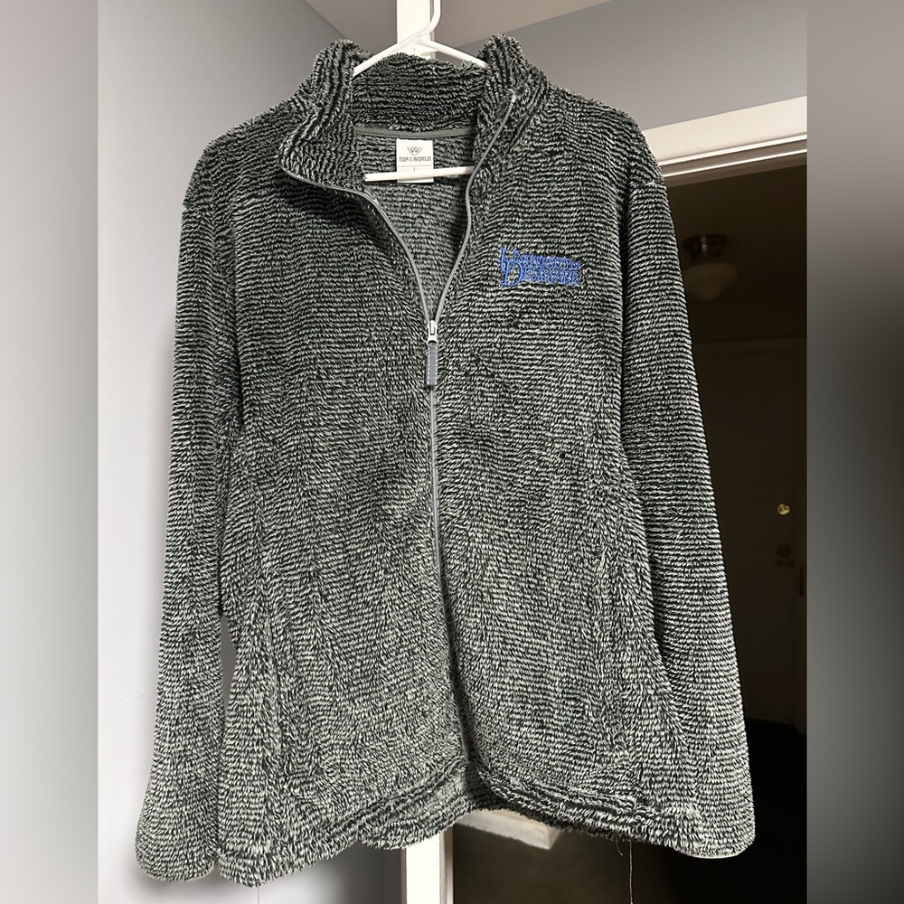 Grey fuzzy University of Delaware Jacket SIZE Large